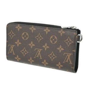 Louis Vuitton Macassar Zippy Brown Black Brown Canvas Monogram Long Dragonne